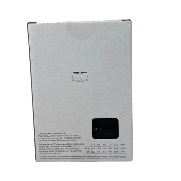 Calvin Klein 3 Pack Trunk Underwear Cotton Stretch Black Men's Size NB3528001 - Picture 8 of 9